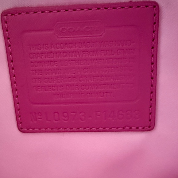COACH LEAH EMBOSSED PATENT LEATHER TOTE PINK #14663 - Picture 3 of 8